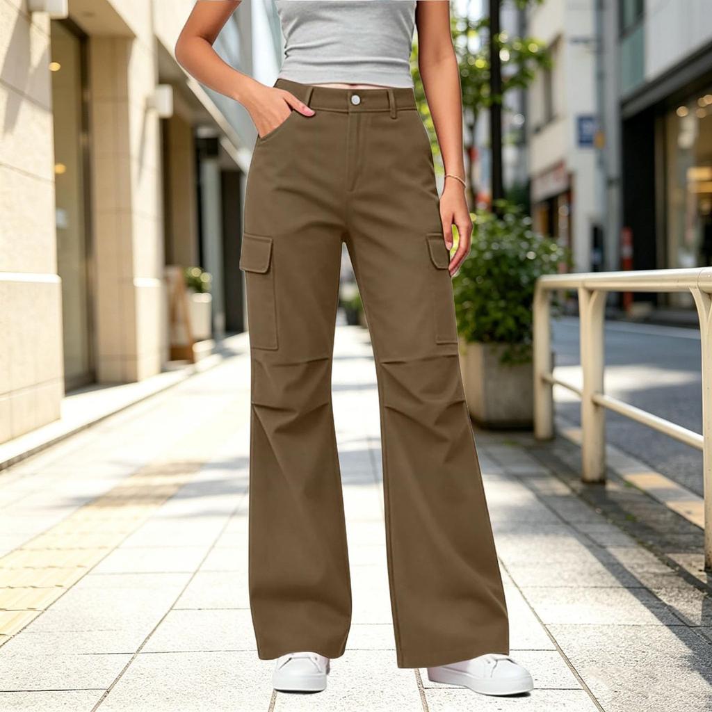 Women's Casual Loose Fit Cargo Pants with Multiple Pockets for Everyday Wear