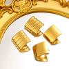 Meishiduo 18K Gold Stainless Steel Ribbed Square Stud Earrings