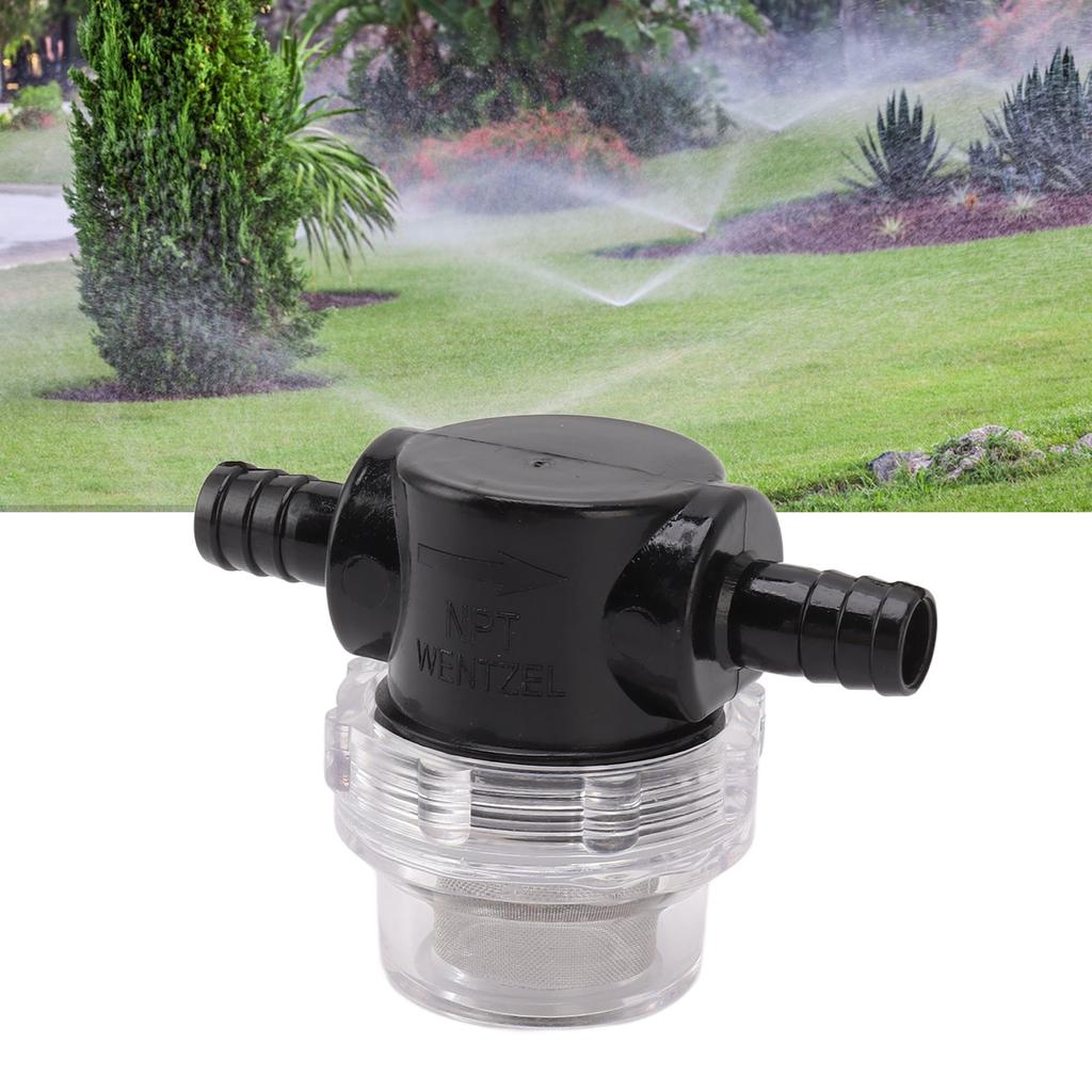 Pump Strainer Filter, On Water Pipe Stainer RV Replacement with 50 Mesh Stainless Steel Filter Screen, ABS RV Water Filter NPSM Inlet Outlet, f