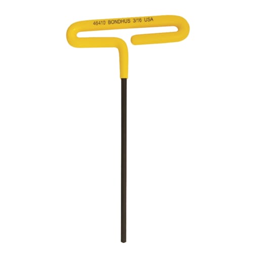 Bondhus Hex Loop T-Handle, 3/16 Inch, Overall Length: 178mm, Shaft Length: 152mm, Handle Length: 104mm, Black Oxide Finish, No. 46410