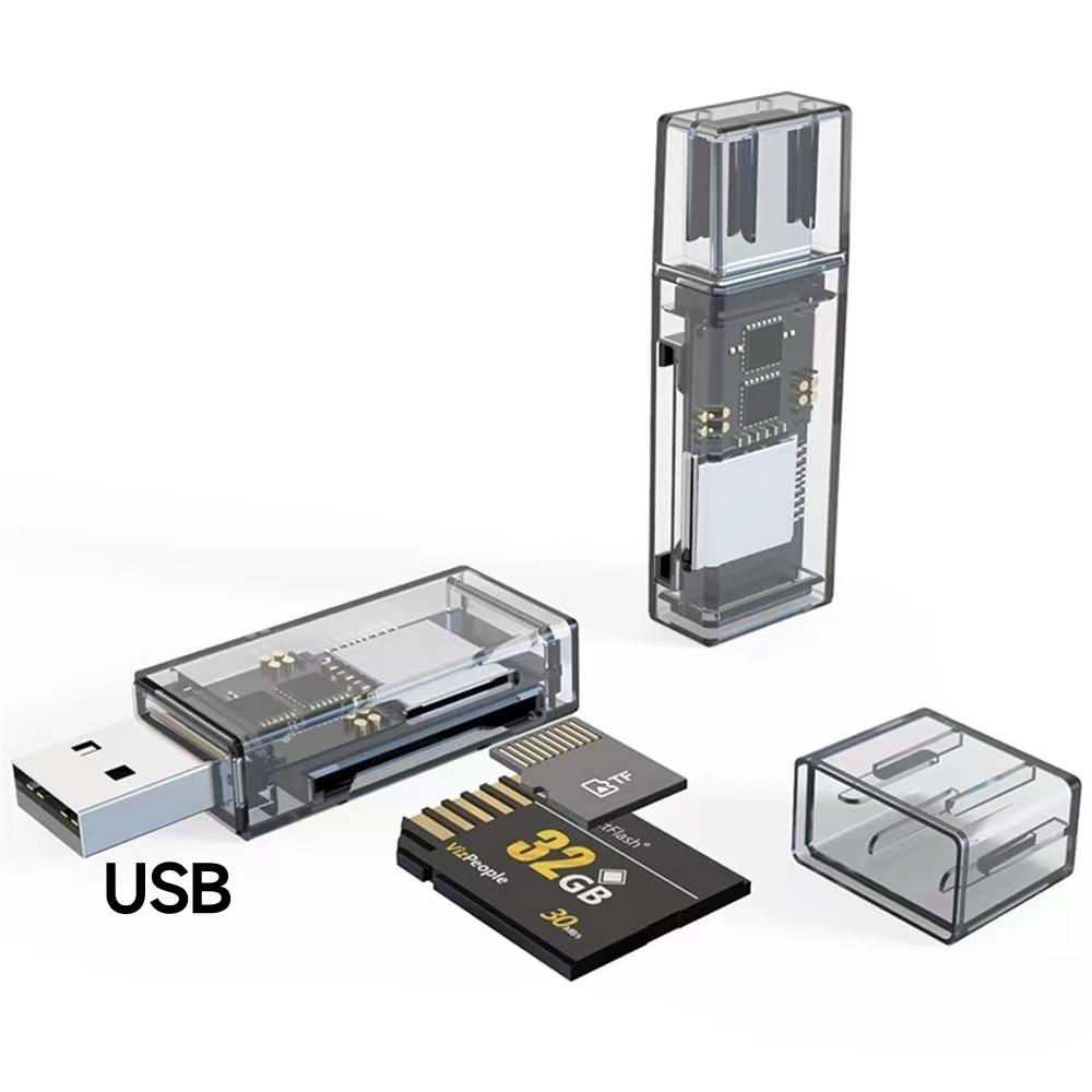

2 в 1 SD TF Card Reader для iPhone/USB//Type-C OTG адаптер CardReader для ПК Аксесуари для ноутбуків Високошвидкісний Memory Card Reader Драйвер Безкоштовно USB To SD TF
