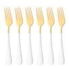 Drmfiy Dinner Forks Stainless Steel Dinnerware Set 6 Piece Snack Dessert Forks Tableware Salad Fork Cutlery Kitchen Utensils