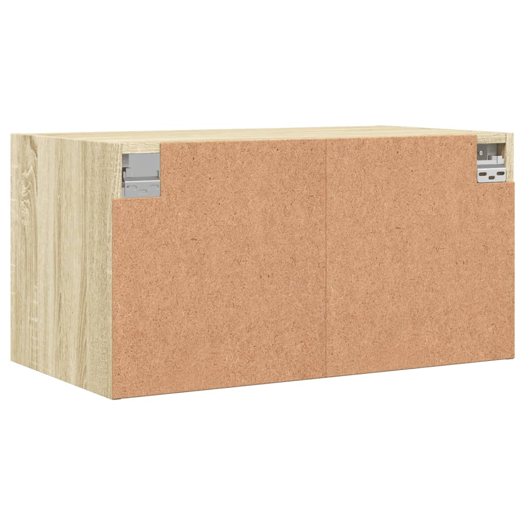 Wall Cabinets with Glass Doors 2 Pcs Sonoma Oak 68.5 X 37 X 35 Cm