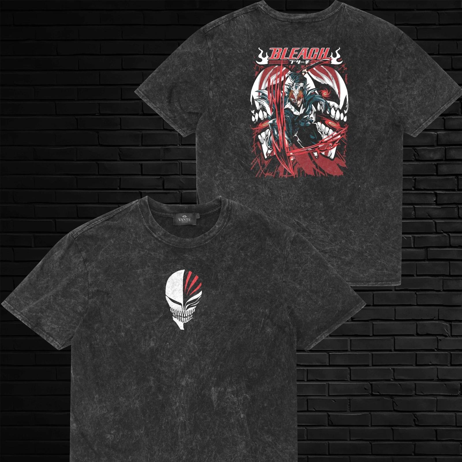

Hollow Ichigo Kurosaki Vasto Lorde Acid Wash T-Shirt Graphic Tee Mens Unisex 4XL