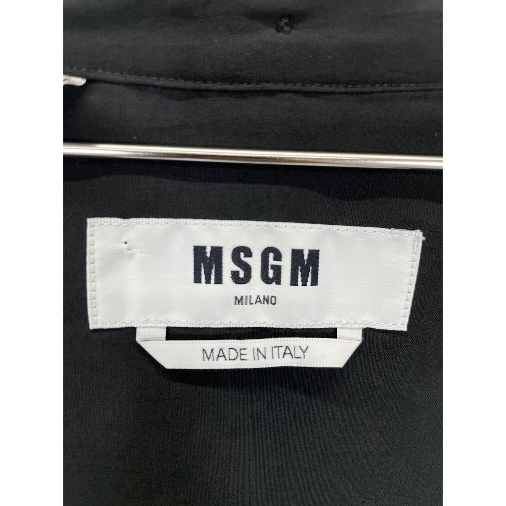 MSGM Black Lid Collar Fluid Shirt tops 41 blackUsed
