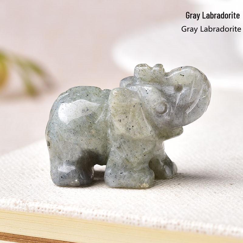 Naturalny Kryształowy Słoń Ornament Feng Shui