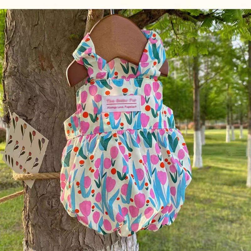 Pet Princess Dress Suspender Bichon Pomeranian Yorkshire Schnauzer Small Dog Cat Clothes Summer Thin Dog Bud Dress