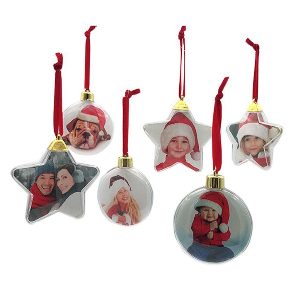 Hanging Home Decor Picture Frame Pendant Photo Christmas Ball Xmas Tree Ornaments Photograph Holder