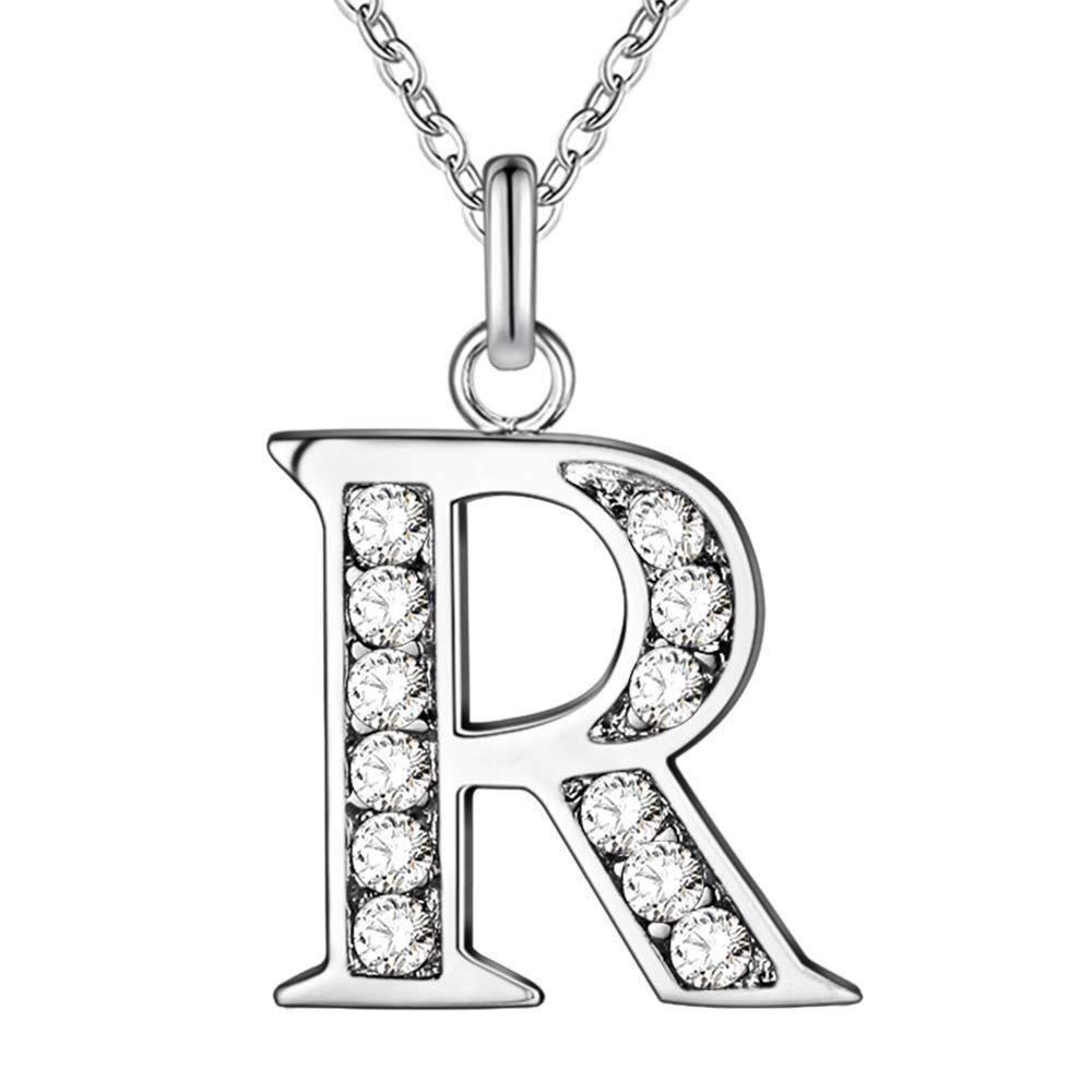 Hip-Hop Diamond Initial Necklace - Stylish 26-Letter Pendant for Men and Women
