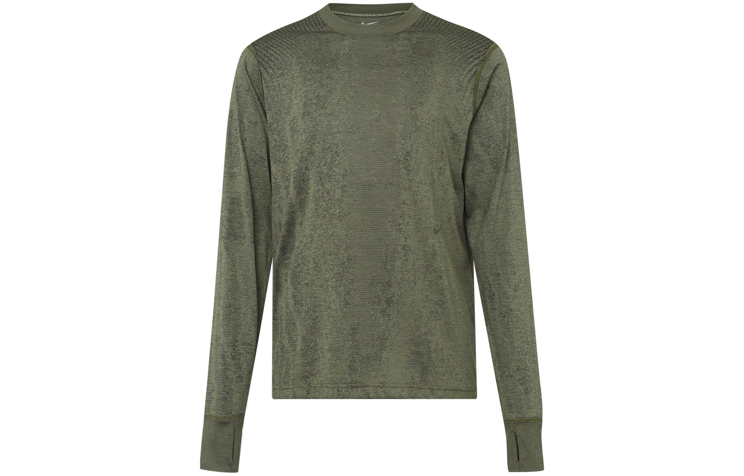 Nike T Shirts Men s Medium Olive Green Crew Neck Moderate Straight Fit FB8533-222 S