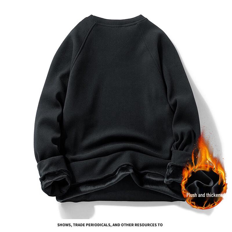 NASA NOAH Men's Solid Color Fleece Lined Crewneck Sweatshirt