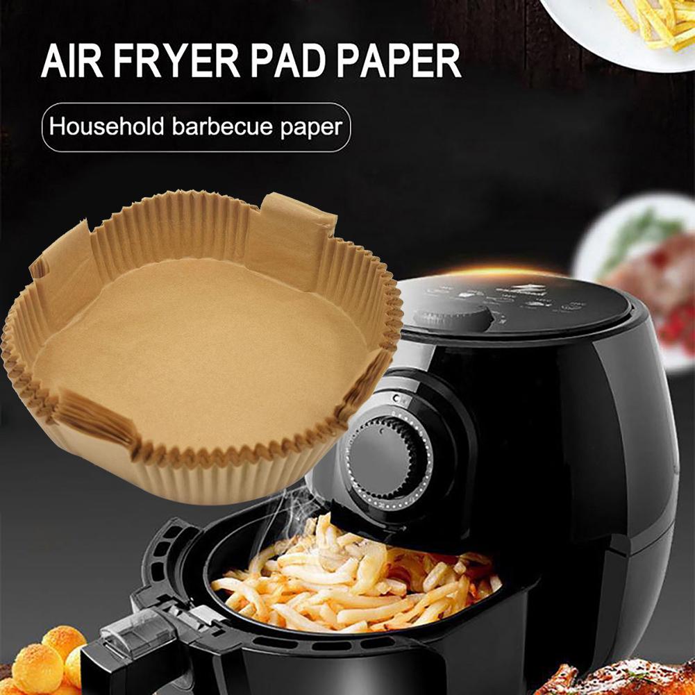 Air Fryer Disposable Paper Liner with Handle Oil-proof Paper Non-stick Mat Microwave Oven Kitchen Accessories
