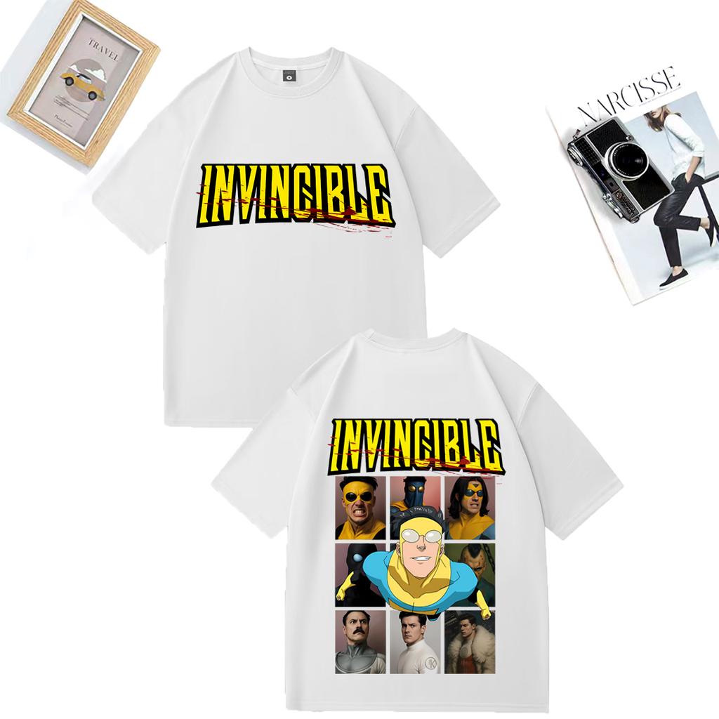 Unisexs and Womens Invincible Mark Superhero TShirt Anime Round Neck Hip Hop Style Casual  Vintage Oversized Cotton TShirts
