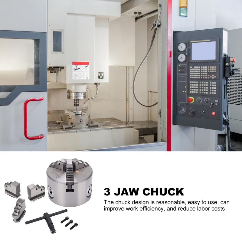 Wood Lathe Chuck 3-Jaw Self-Centering Adapter 80mm Precision Wood Metal Lathe Chuck For Router Engraver 3D Printer Machining