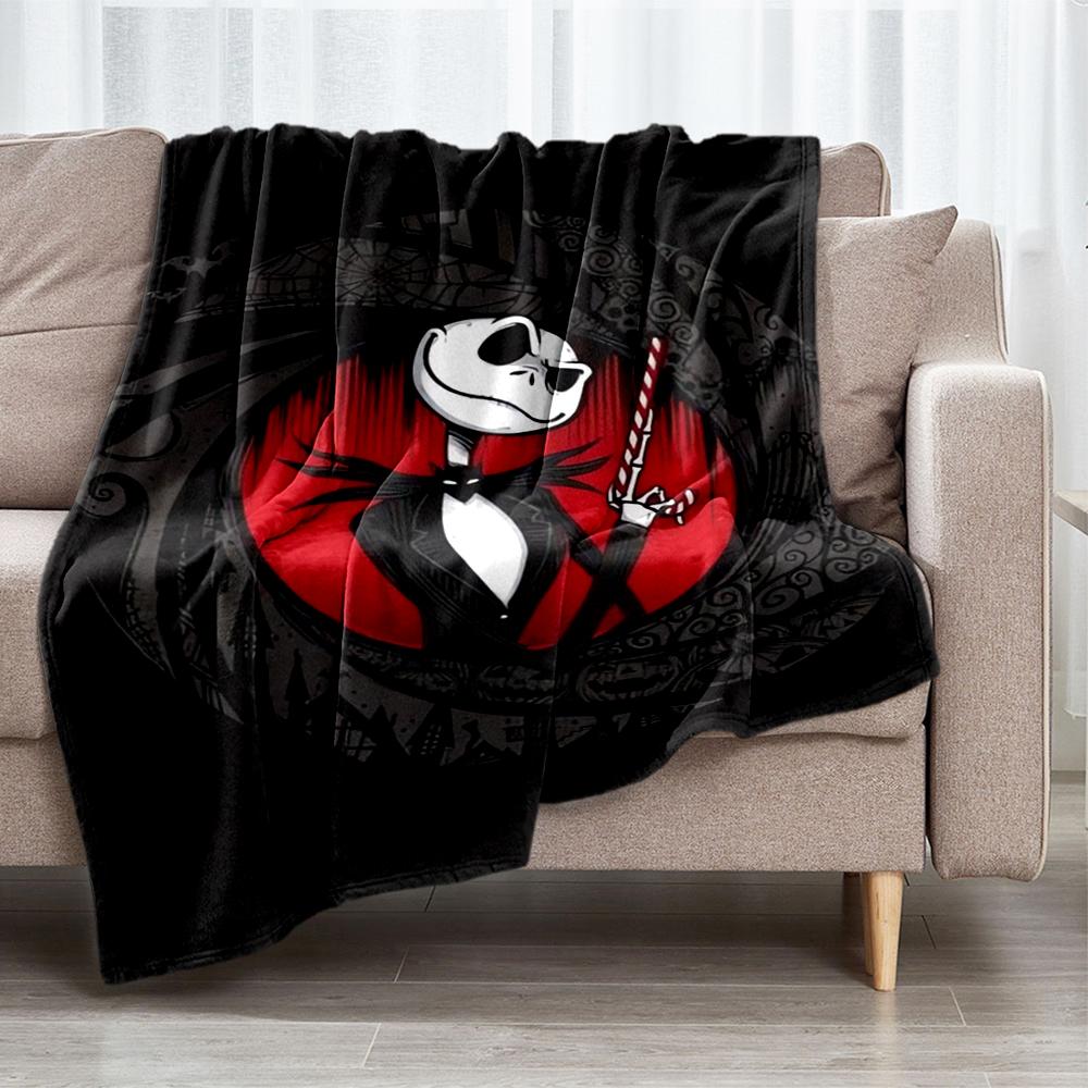 The Nightmare Before Christmas Theme Printed Blanket - Perfect for Couch, Bed, Travel & Outdoor Use | Machine Washable, Cozy & Durable.