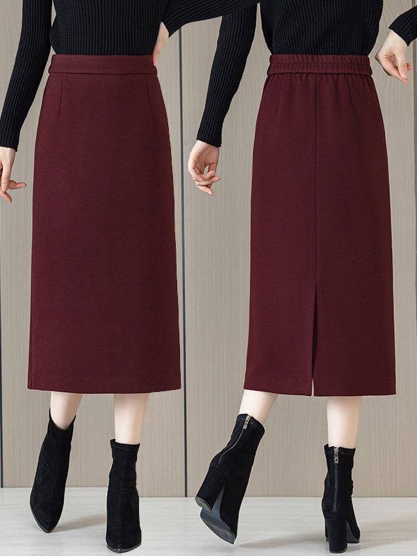 Women's High Waist Loose Midi A-line Skirt - Fashionable & Slimming, 2025 Autumn/Winter Collection