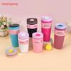 12/20oz Macaron Color Portable Insulated Coffee Cup, 304 Stainless Steel Vacuum Mug, Leak-Proof Travel Cup