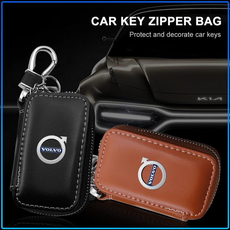 For Volvo XC90 XC60 XC70 XC40 V90 V60 V40 C70 C30 S80 Car Key Holder Pouch Wallet Housekeeper Key Case Mini Card Bag