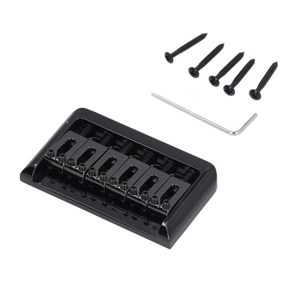 Electric Guitar Saddle Bridge Black Sturdy Durable Guitar Fixed Hardtail Saddle Bridge for Stratocas