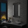 VidaXL LED Wall Mirror for Bathroom Lighted Mirror Illuminated Mirror Energy Saving Square Mirror Interior 144704