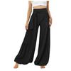 Hohe Taille Gürtel Binden Schlitz Weites Bein Schnelltrocknende Freizeithose Yoga Weites Bein Seitenschlitz Sommer Freizeithose Weites Bein
