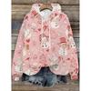 Womens Oversized Hooded Sweatshirt With Cartoon Animal Print Casual Streetwear Top Fall 2025