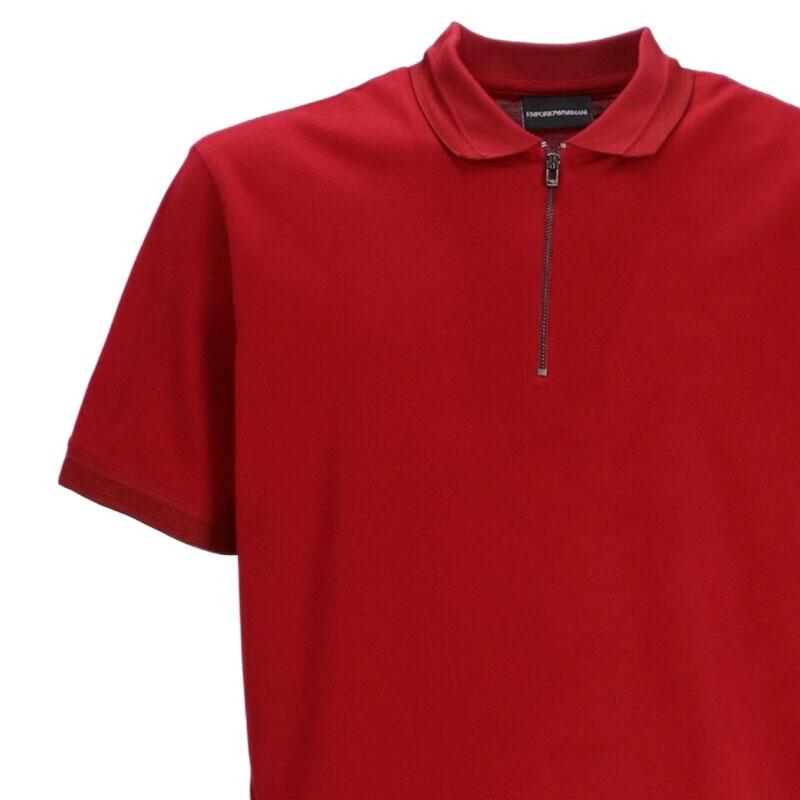Emporio Armani Solid Color Polo Short Sleeve T-Shirt Men Tops Red 3D1FE5-1JTKZ-03B7