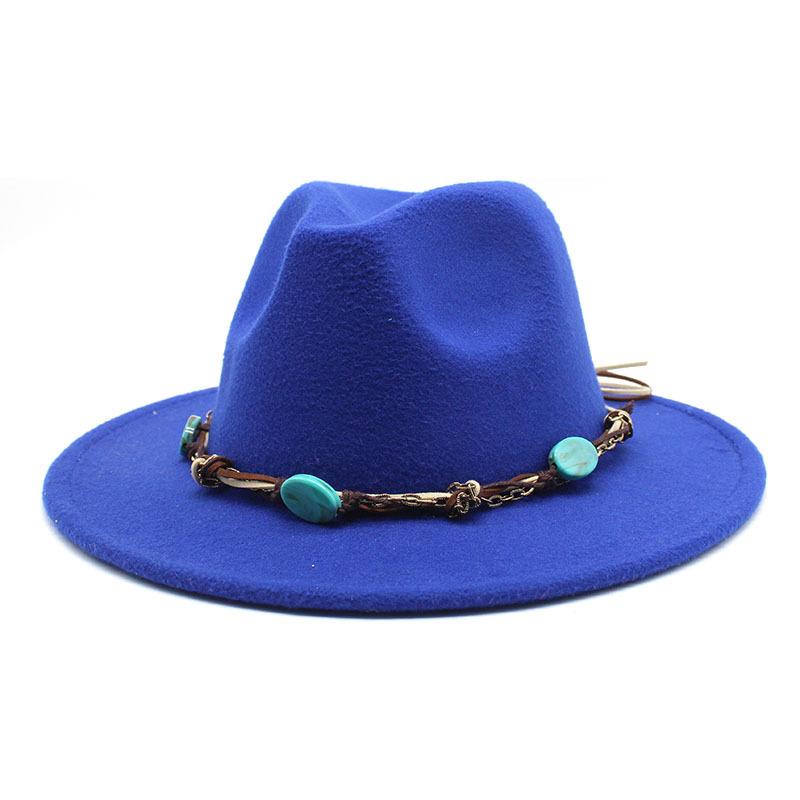 Emerald Western Region Style Top Hat Resin Accessories Jazz Hat Woolen Felt Hat