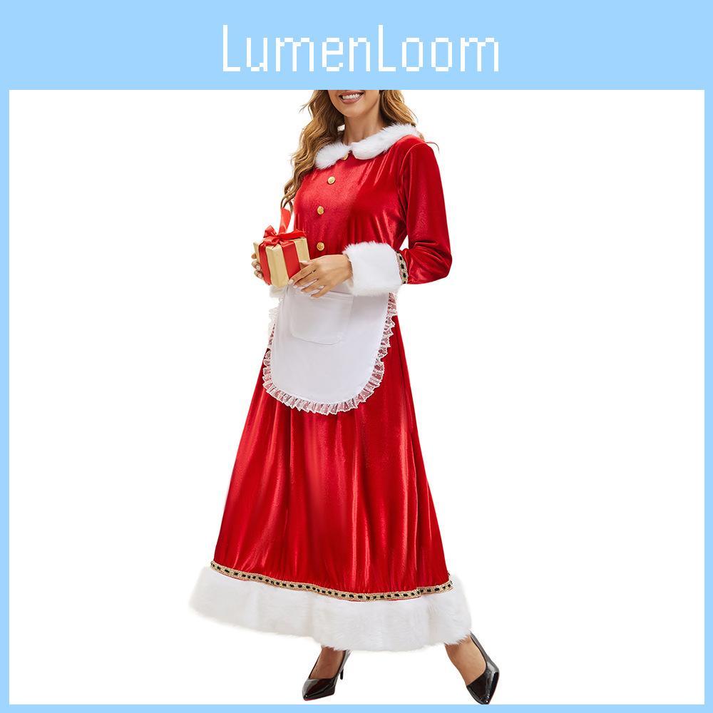 Christmas Santa Costume Dress For Adults With Polyester Fabric For Holiday Parties