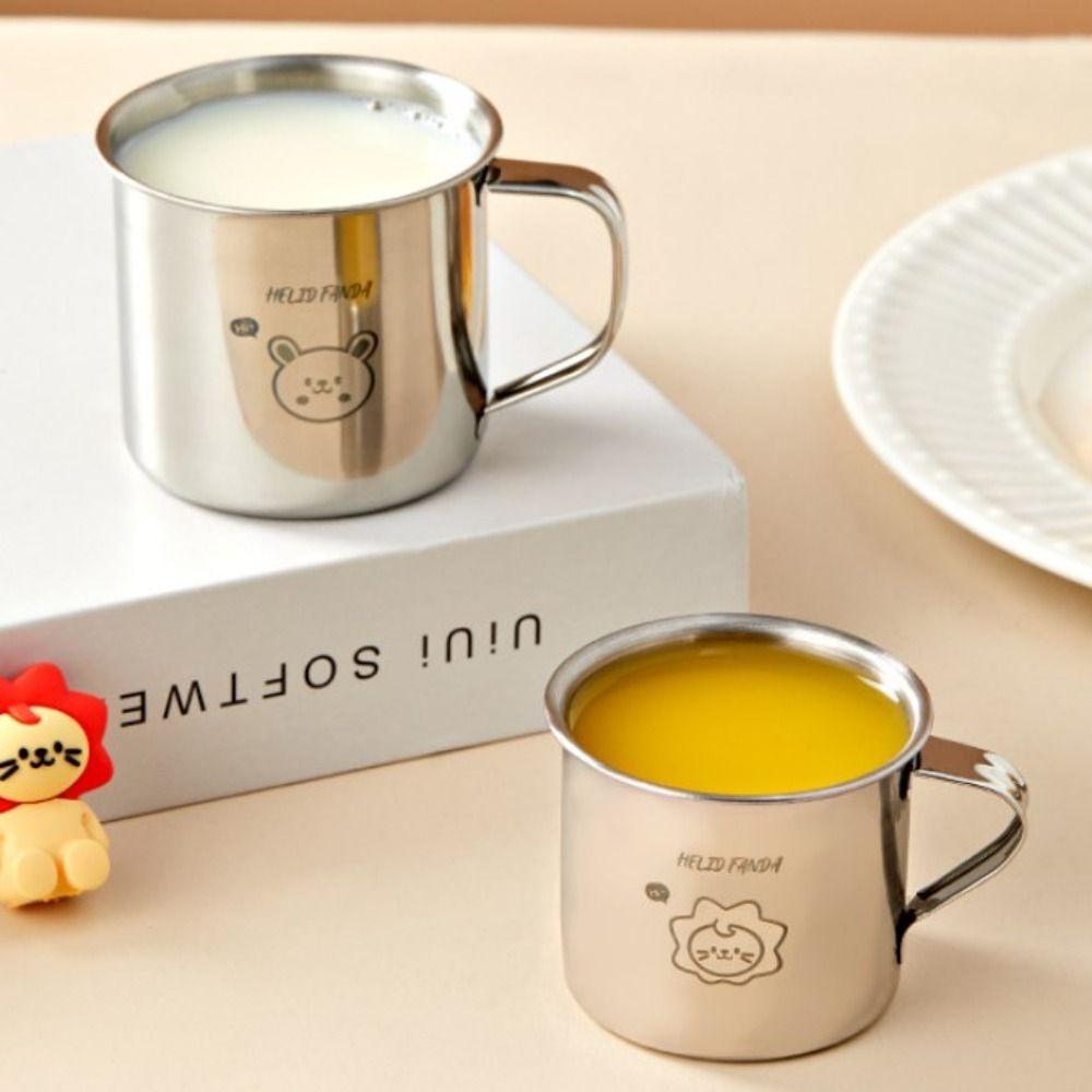 304 Stainless Steel Tea Milk Cup with Handle Children's Cup New Baby Milk Cup