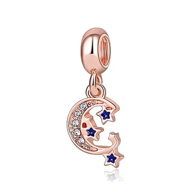 Подвеска из розового золота с цветком в виде листа и короны в виде сердца — фото 15