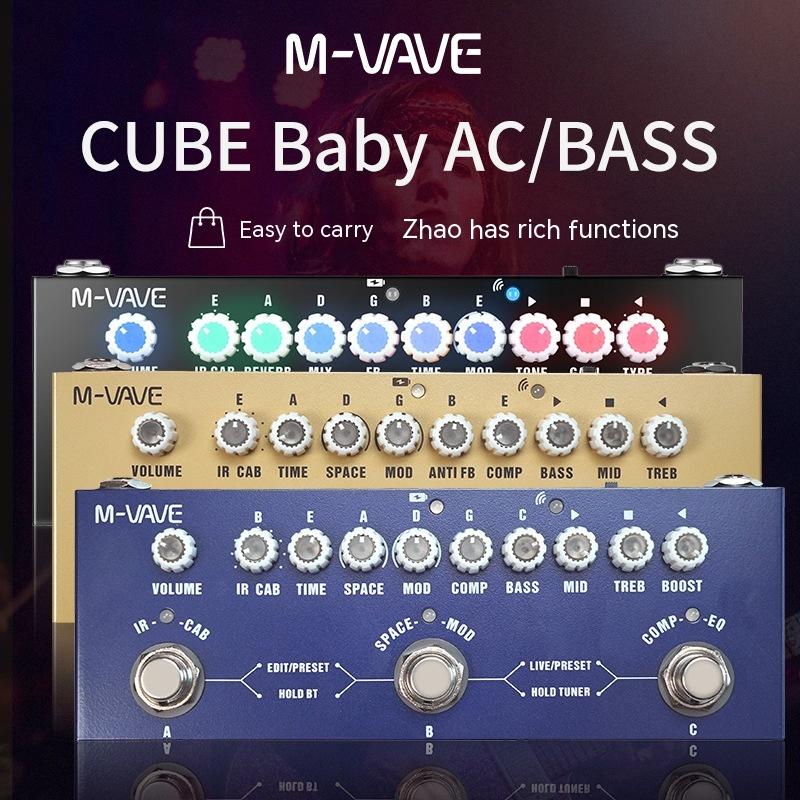

M-VAVE Cube Baby Ac/Bass Перезаряжаемый одноблочный комбинированный эффектор Delay Chorus Reverb
