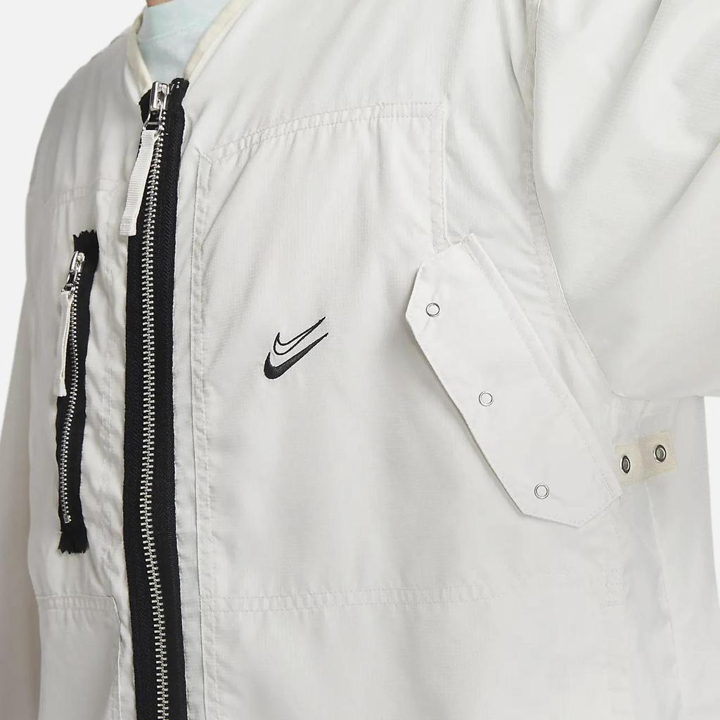Nike Alphabet Pattern Zip-Up V-Neck Jacket Men Jacket White DX0336-030
