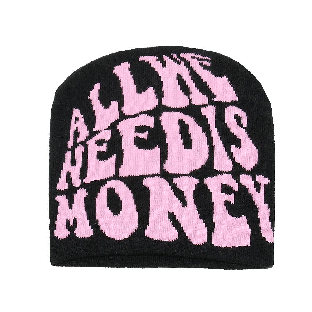 Winter New Men's and Women's Y2K Wool Pullover Hat Jacquard Letter Personalized Fashion Hip-hop Knitted Hat