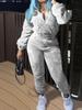 European & American Women's Solid Color Long Sleeve Plush Suit - Autumn/Winter Fashion Casualwear
