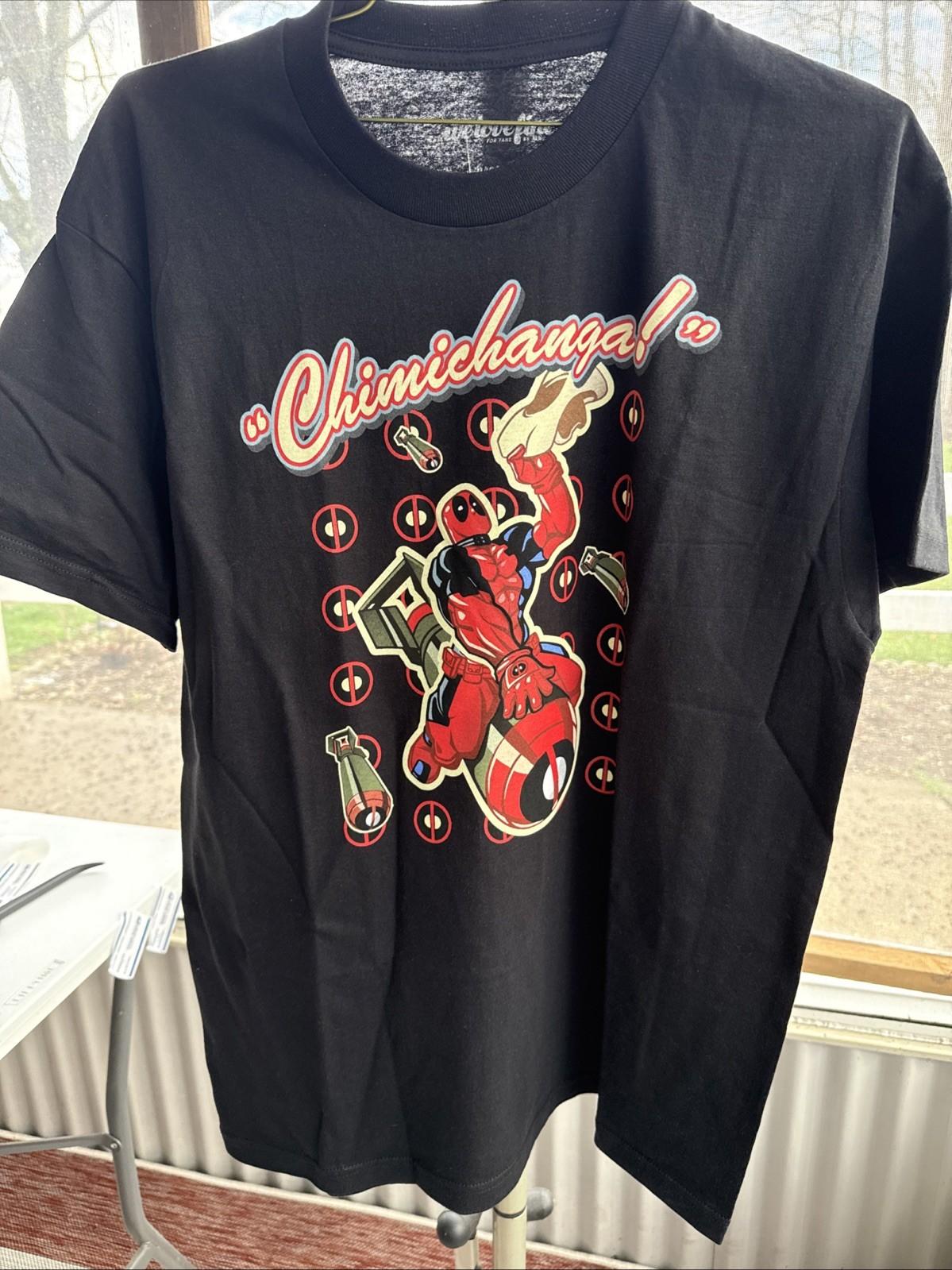 Marvel Deadpool Missile Chimichanga! We Love Fine Black T-Shirt Mens Large New S