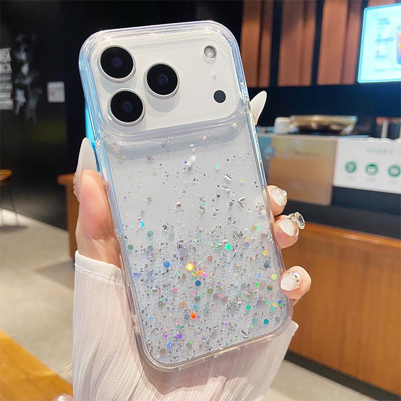 

Звездные Блестки Блеск Силиконовый Эпоксидный чехол для телефона для IPhone 17 Air 16 15 14 13 12 Pro Max Мягкий бампер Прозрачная крышка For iPhone 17