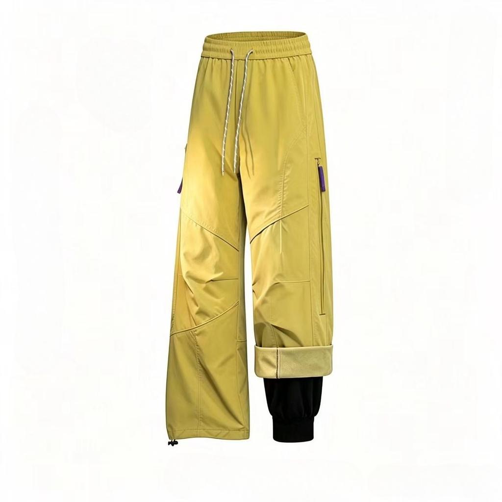 Winter Waterproof Straight Leg Cargo Pants for Women Loose Fit Fleece Lined Military Style