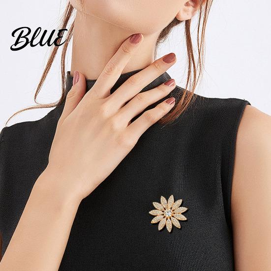 Brooch Pin Alloy Pin Round Sunflower Shape Lapel Badge Versatile