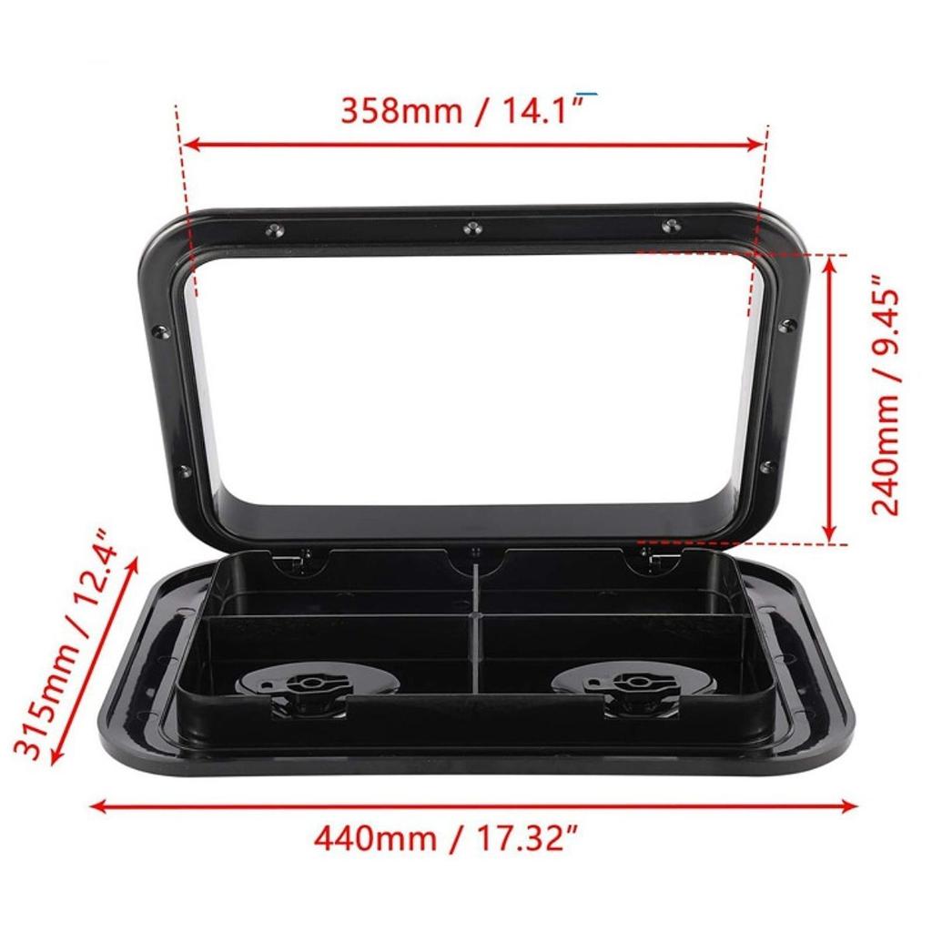 Sturdy Marine Deck Access Hatch Rectangular Cover Lid Engineering Plastic High Performance Door for Vessel RV Yacht