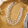 4Pcs/Set Boho Starfish Conch Rice Beads Pendant Necklace for Women Multilayer Soft Clay Starfish Shell Choker Summer Jewelry