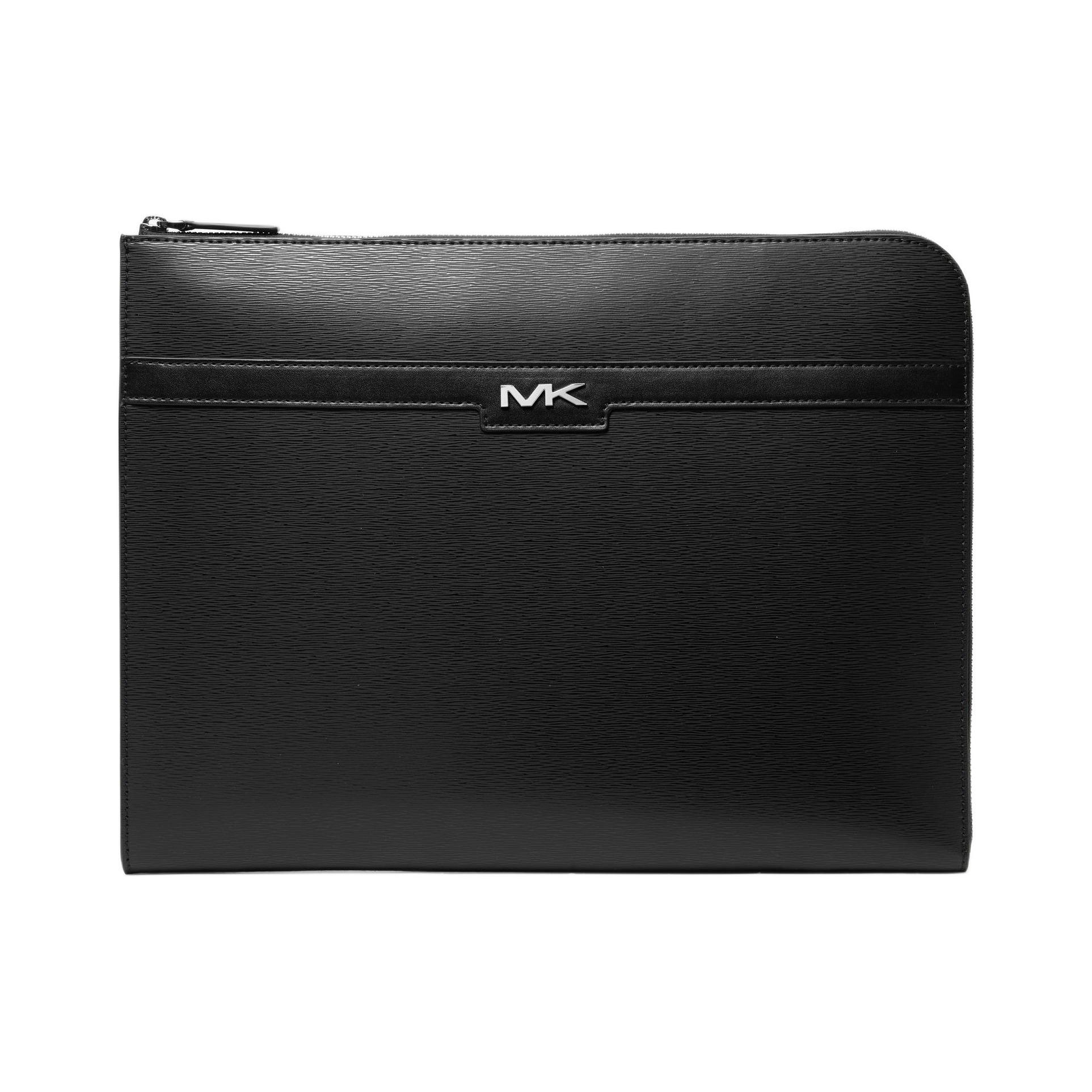 

Michael Kors MK Cooper Letter Metal Accent Zipper Closure Briefcase Men briefcase Black 37F3COLU1U-BLACK Basic Set (Bag+Dust Bag)