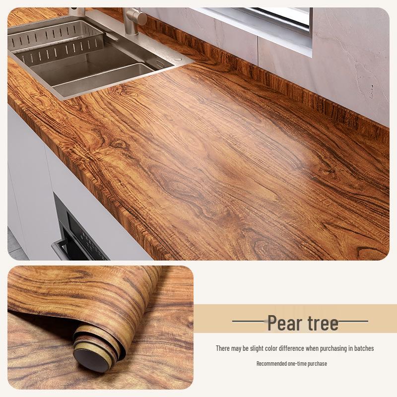 Olejivzdorná, Žáruvzdorná, Vodotěsná Samolepicí Kuchyňská Nástěnná Nálepka s Vzhledem Dřeva