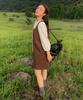 Code Graphy (Women) Faux Suede Dress_Brown