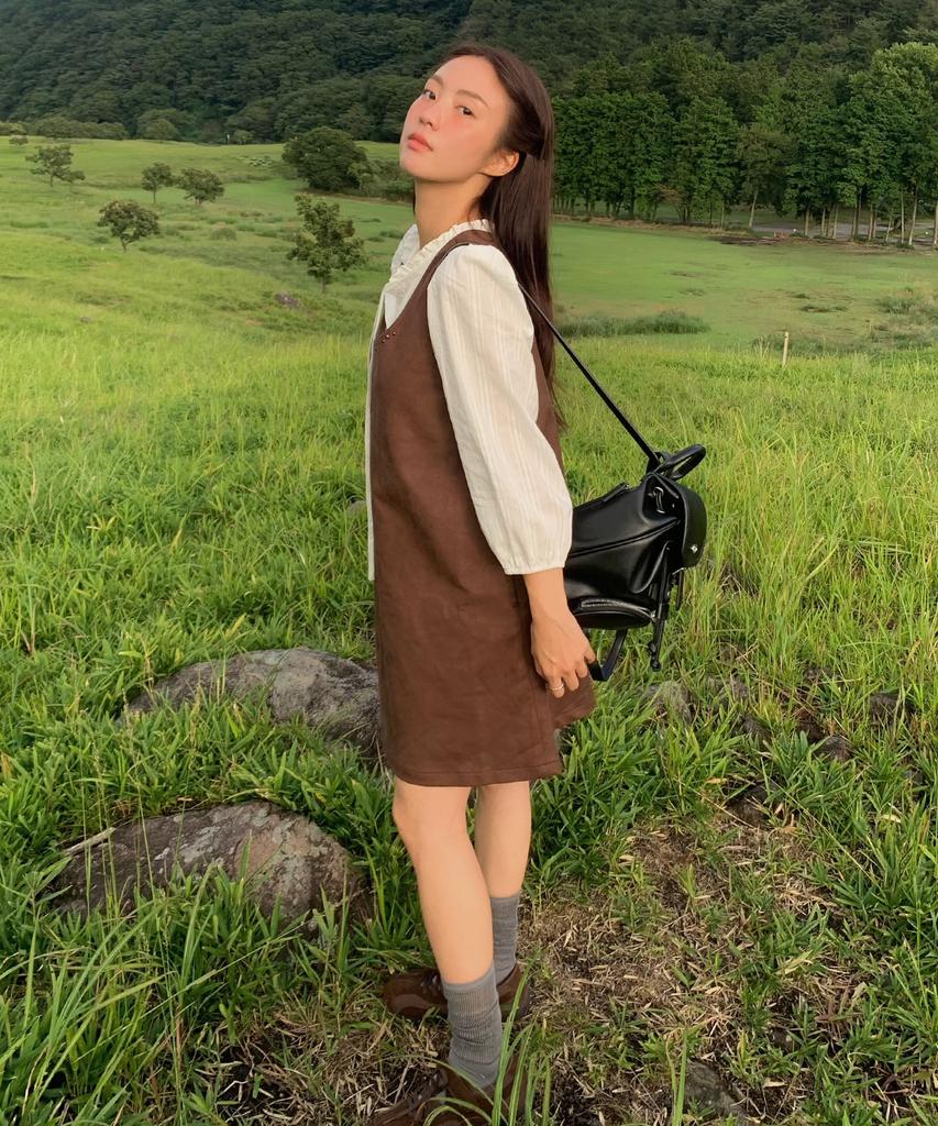 Code Graphy (Women) Faux Suede Dress_Brown