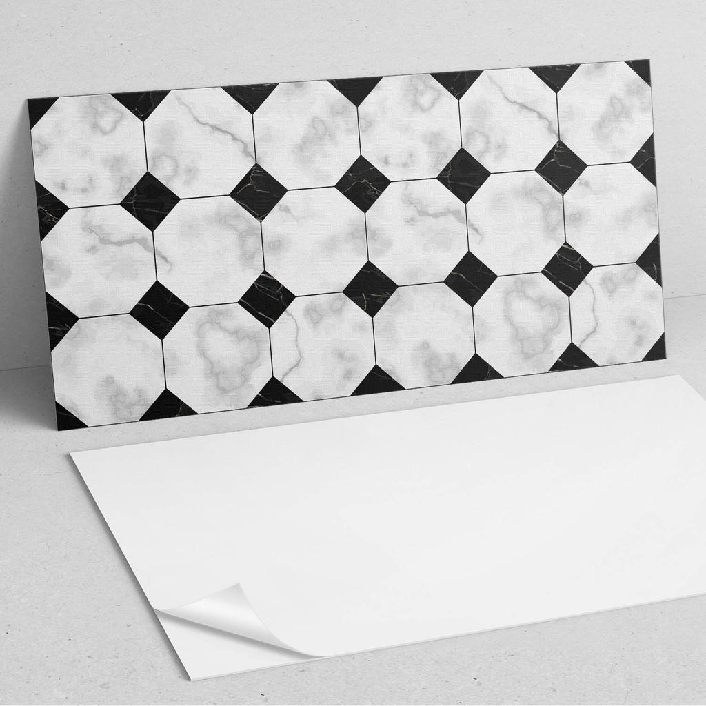 Naklejany Panel Pcv Z Motywem Idealny Do Przedpokoju 100X50 Cm Geometryczne Wzory Płytek