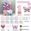 56pcs/set Butterfly Number Balloon Set Pink Numbers 1-9 Purple Butterflies for Valentine's Day Anniversary Birthday Party Decors