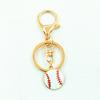 Korean Alloy Basketball Pendant Keychain with Lobster Clasp - Gold Sports Gift for Dad