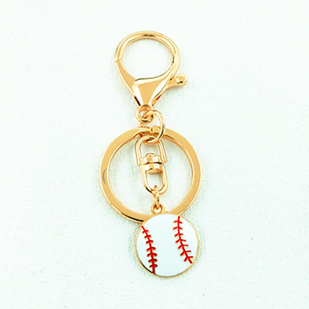 Korean Alloy Basketball Pendant Keychain with Lobster Clasp - Gold Sports Gift for Dad