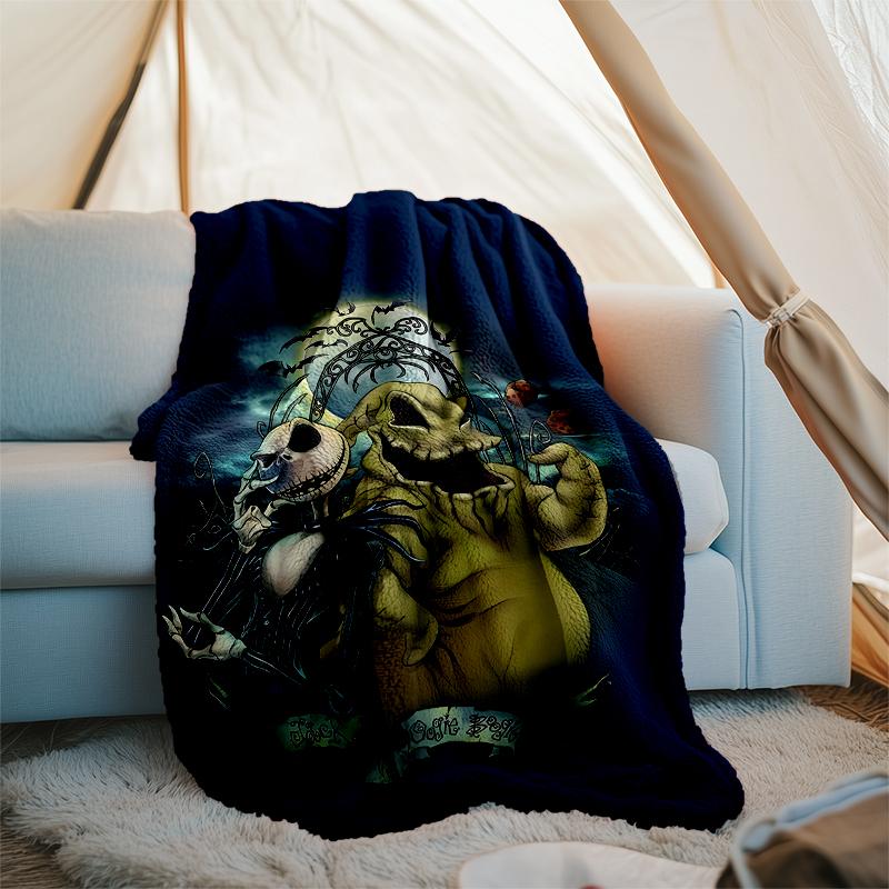 The Nightmare Before Christmas Theme Printed Blanket - Perfect for Couch, Bed, Travel & Outdoor Use | Machine Washable, Cozy & Durable.